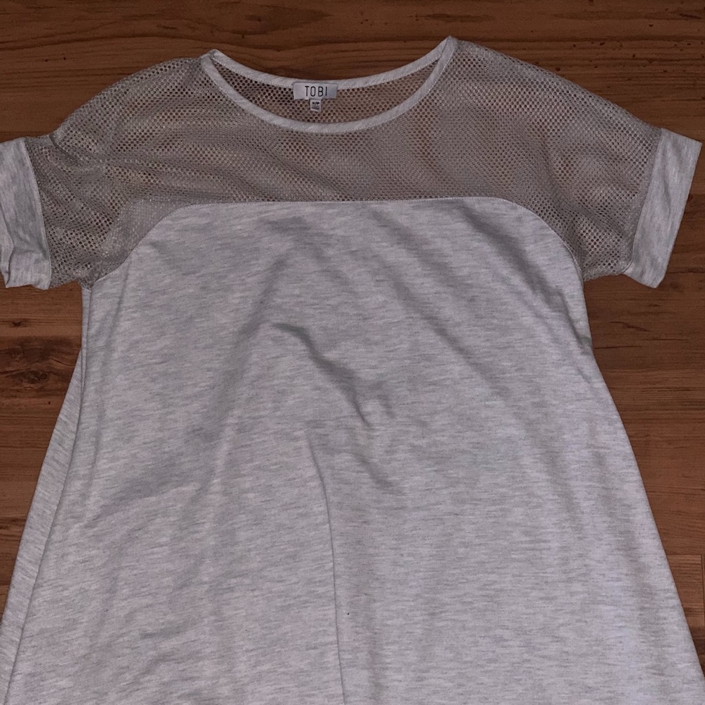 Mesh neck T Shirt Dress